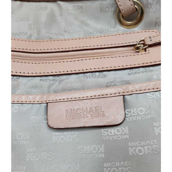 Michael Kors Jet Set Taupe Leather Pockets Double Handle Tote Shoulder Bag - Picture 12 of 14